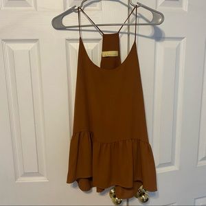Brown Peplum Tank